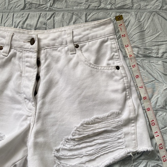 Rolla’s Original Cut Off High Waist Denim Jean Shorts White 25 - Picture 8 of 16